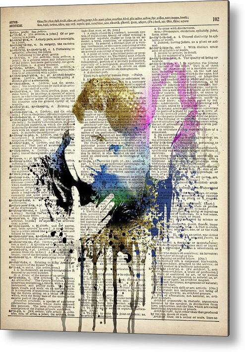 Celebrity Metal Print featuring the mixed media DAVID BOWIE - Heroes on dictionary page by Art Popop