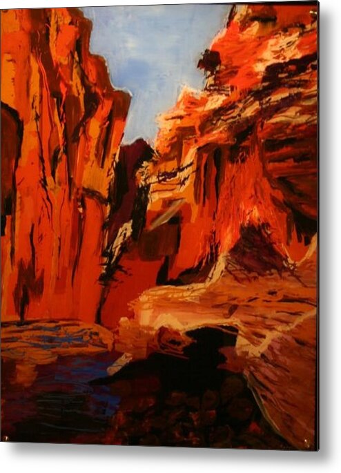 Utah Metal Print featuring the painting Hidden Canyon by Marilyn Quigley
