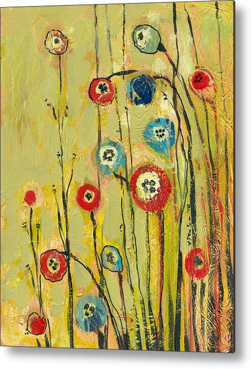 Floral Metal Print featuring the painting Hidden Poppies by Jennifer Lommers