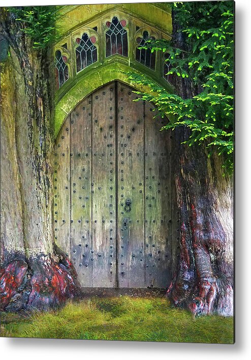 Hobbit Metal Print featuring the digital art Hobbit Door by Vicki Lea Eggen