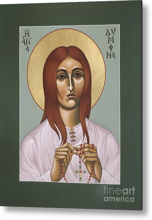 Holy Martyr St Dymphna Of Ireland Metal Print featuring the painting Holy Martyr St Dymphna of Ireland 086 by William Hart McNichols