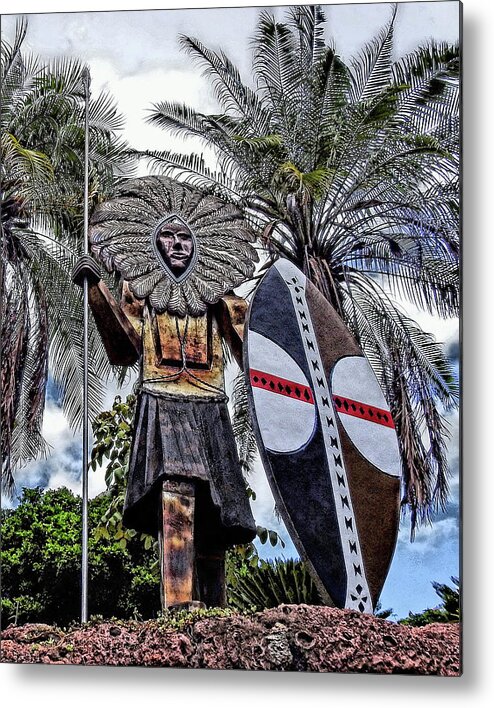 Statue Metal Print featuring the photograph Honolulu Zoo Keeper by Donald J Gray