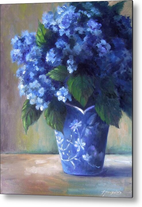 Flowers Metal Print featuring the painting Hydrangea Study by Ruth Stromswold