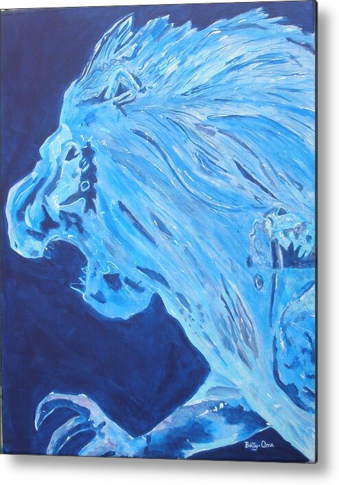 Lion Metal Print featuring the painting Ice Sculpture by Betty-Anne McDonald