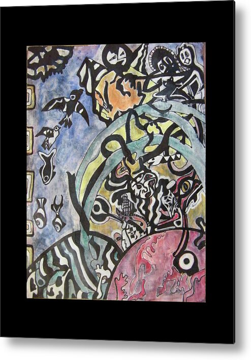Psychology Metal Print featuring the painting Images from the Collective Unconscious by Mimulux Patricia No