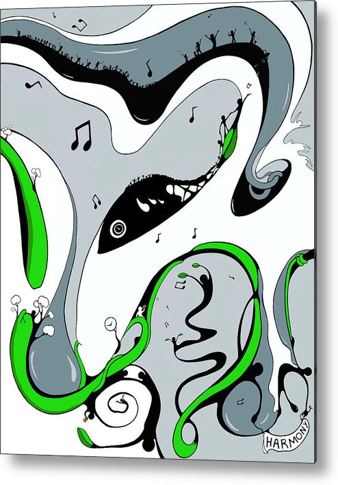 Jazz Metal Print featuring the drawing In Harmony by Craig Tilley
