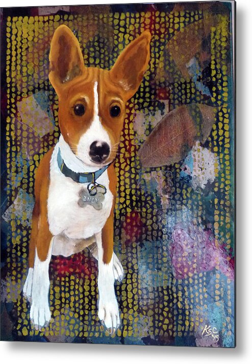 Dog Metal Print featuring the painting Indy by Karen Coggeshall