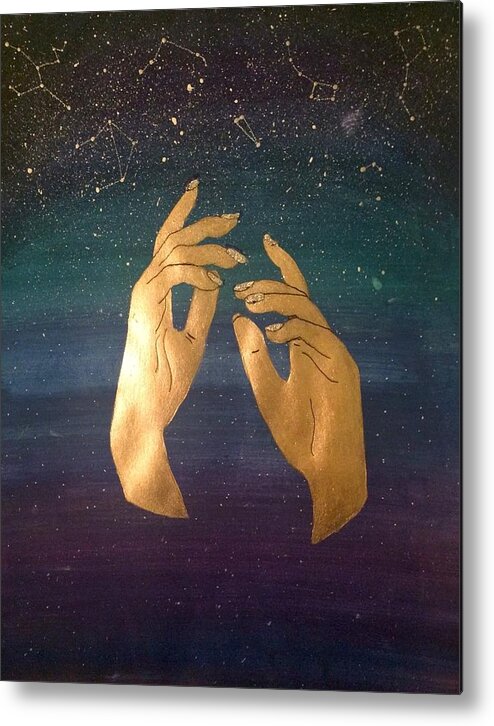 Galaxy Metal Print featuring the painting Insomniac Believer by Michela Cau