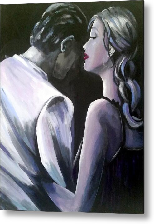 Love Metal Print featuring the painting Intimate Moments by Rosie Sherman