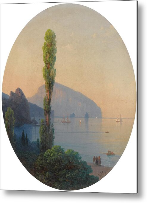 Ivan Konstantinovich Aivazovsky 1817-1900 View Of The Ayu Dag Metal Print featuring the painting Ivan Konstantinovich Aivazovsky by View Of The Ayu Dag