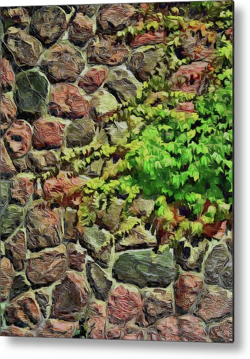 Ivy Metal Print featuring the digital art Ivy Wall by Leslie Montgomery