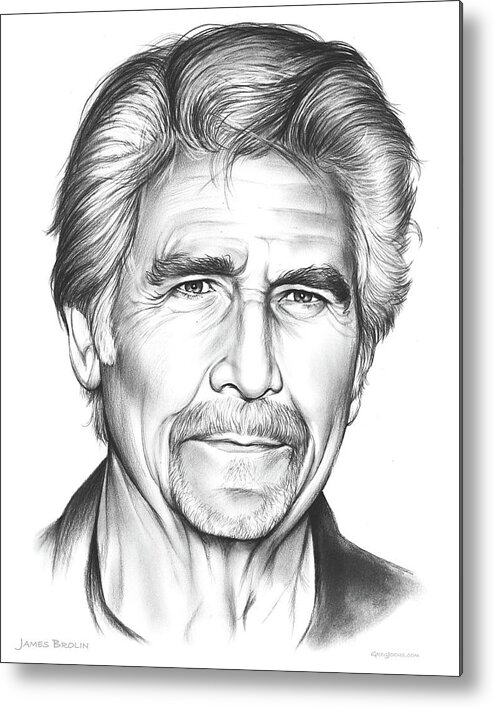 James Brolin Metal Print featuring the drawing James Brolin by Greg Joens