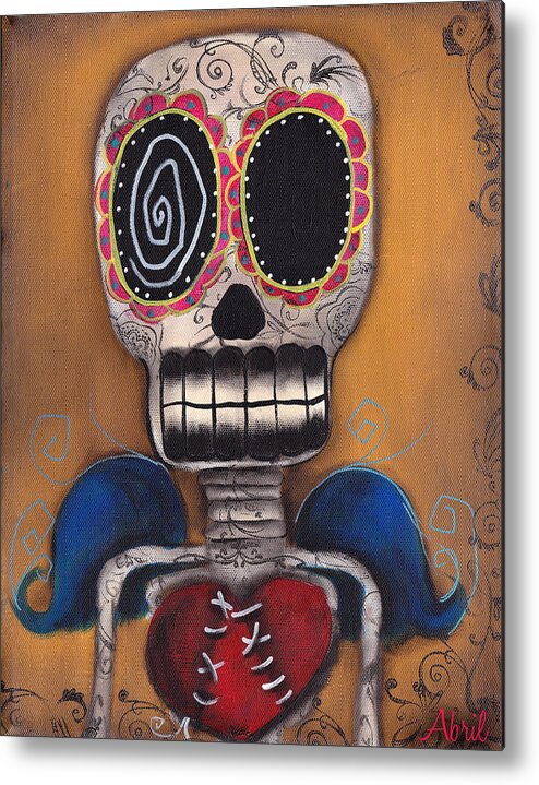 Day Of The Dead Metal Print featuring the painting Javier by Abril Andrade