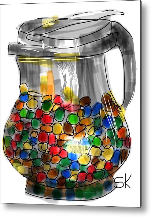 Candy Metal Print featuring the digital art Jellybean Dispenser by Sherry Killam