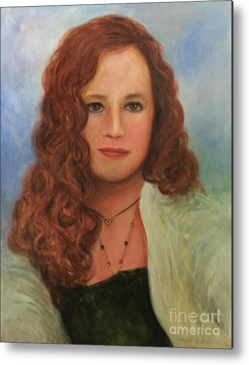 Portrait Metal Print featuring the painting Jennifer by Rand Burns