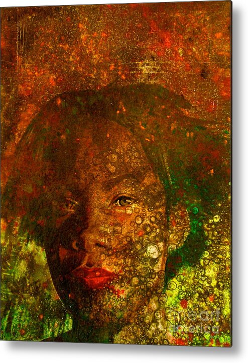 Portraiture Metal Print featuring the painting Jeri by Laura Pierre-Louis