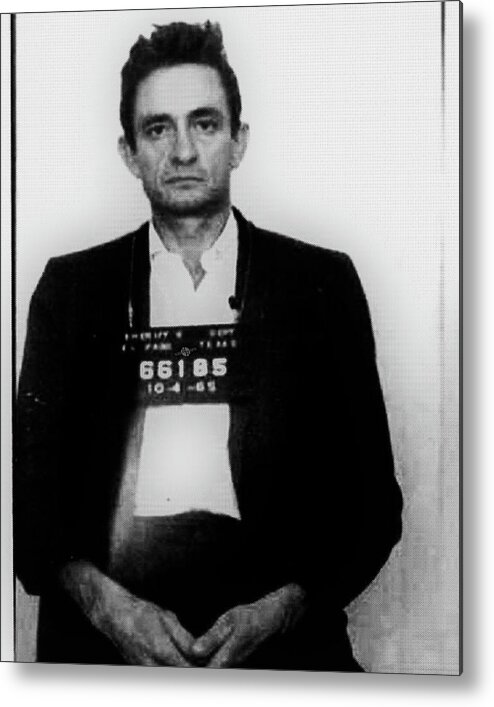 Johnny Cash Metal Print featuring the photograph Johnny Cash Mug Shot Vertical Wide 16 By 20 by Tony Rubino