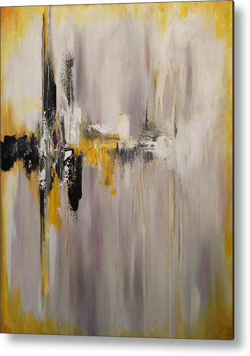 Abstract Metal Print featuring the painting Juncture by Soraya Silvestri
