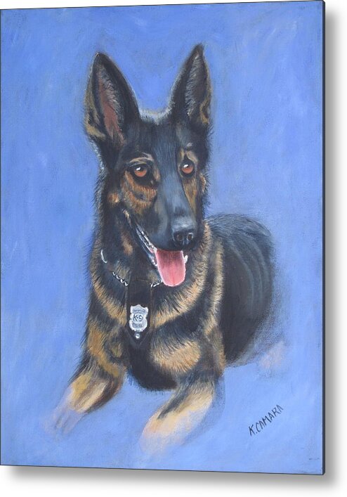 Pets Metal Print featuring the painting K-9 Moses by Kathie Camara
