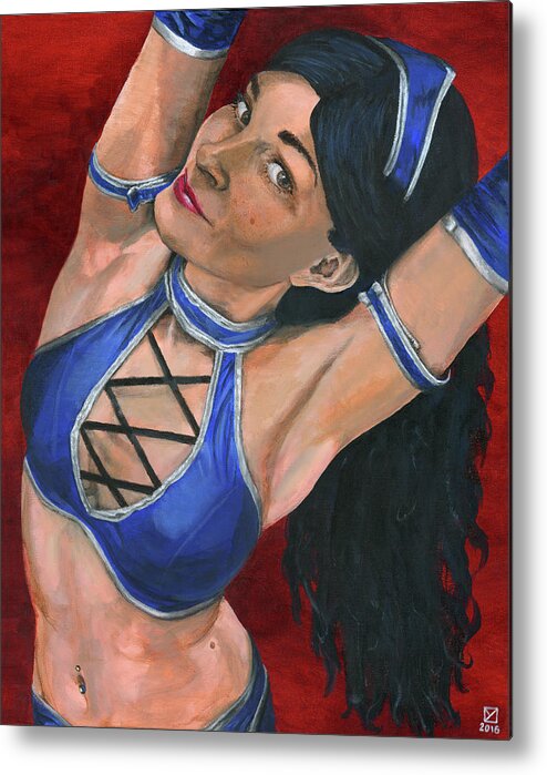 Cosplay Metal Print featuring the painting Kitana by Matthew Mezo