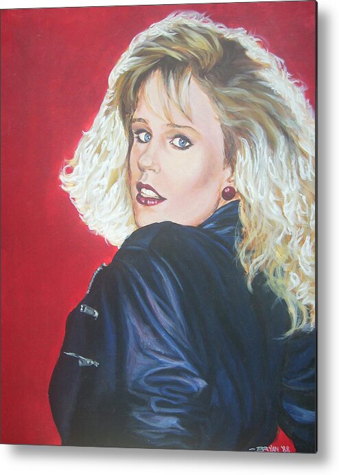 Blonde Metal Print featuring the painting Kristi Sommers by Bryan Bustard
