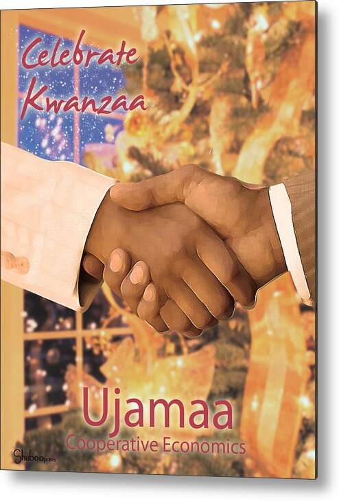 Kwanzaa Metal Print featuring the digital art Kwanzaa Ujamaa by Shaboo Prints