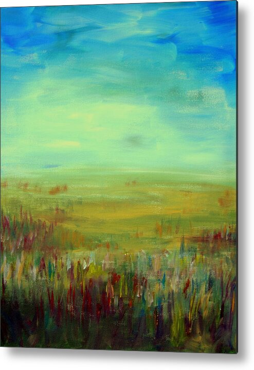 Landscape Abstract Metal Print featuring the painting Landscape Abstract by Julie Lueders 