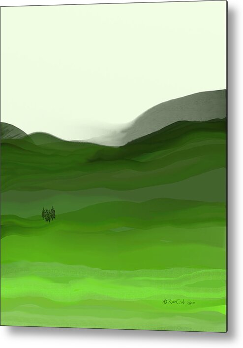Scenic Metal Print featuring the digital art Landscape in Green by Kae Cheatham