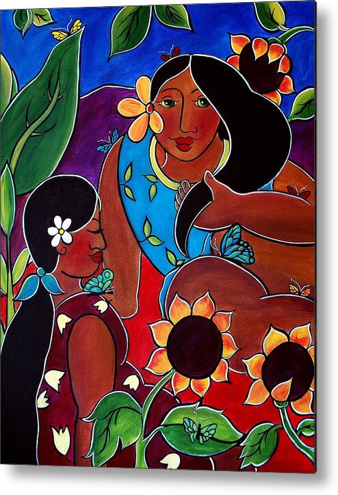 Women Metal Print featuring the painting Las Mujeres by Jan Oliver-Schultz