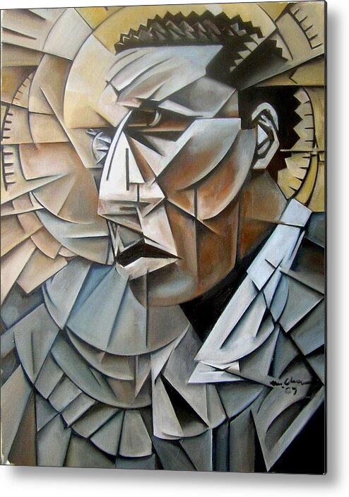 Jazz Saxophonist John Coltrane Cubism Metal Print featuring the painting Late Trane by Martel Chapman