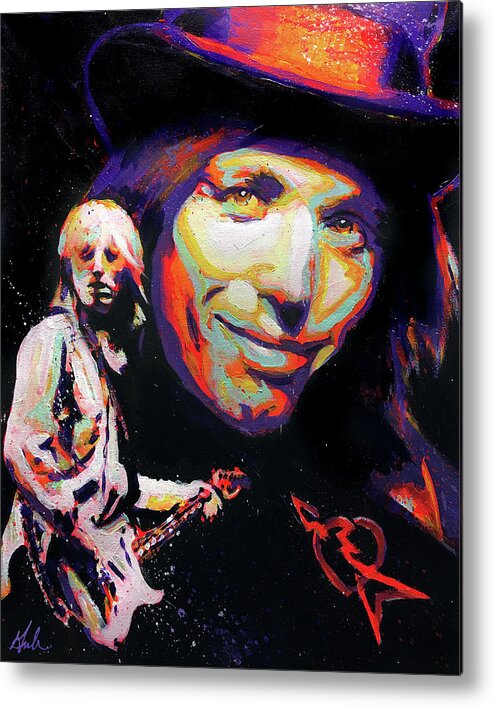 Tom Petty Metal Print featuring the painting Learning to Fly - A Tribute to Tom Petty by Steve Gamba