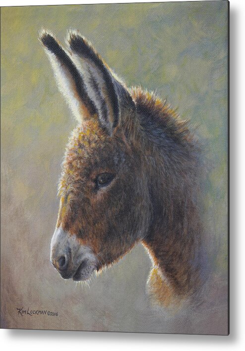 Burro Metal Print featuring the painting Lefty by Kim Lockman