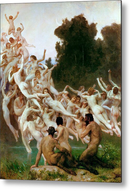 William-adolphe Bouguereau Metal Print featuring the painting Les Oreades by William-Adolphe Bouguereau