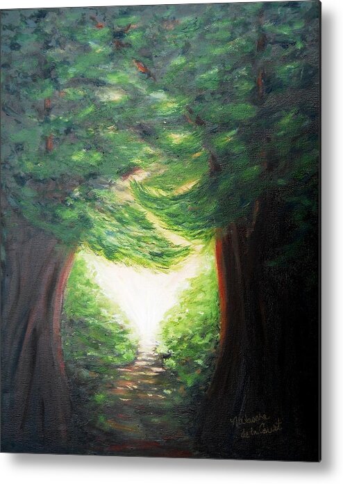 Forest Metal Print featuring the painting Light of Hope by Natascha de la Court