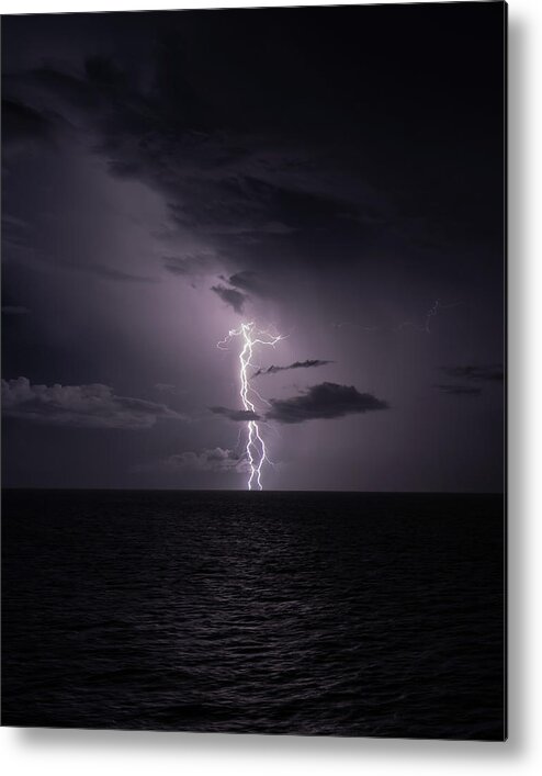 Lightning Metal Print featuring the photograph Lightning at Sea I by William Dickman