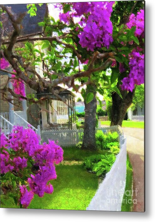 Traditional Art Metal Print featuring the painting Lilacs In Bloom by Desiree Paquette