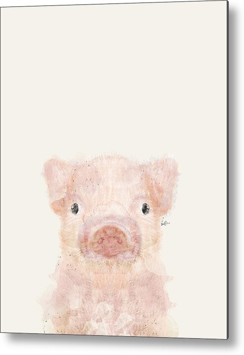 Pig Metal Print featuring the painting Little Pig by Bri Buckley