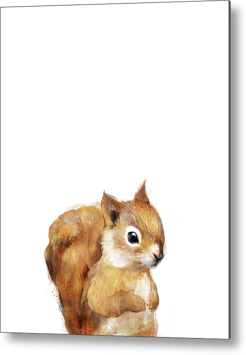 Squirrel Metal Print featuring the painting Little Squirrel by Amy Hamilton