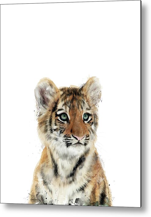 Tiger Metal Print featuring the painting Little Tiger by Amy Hamilton