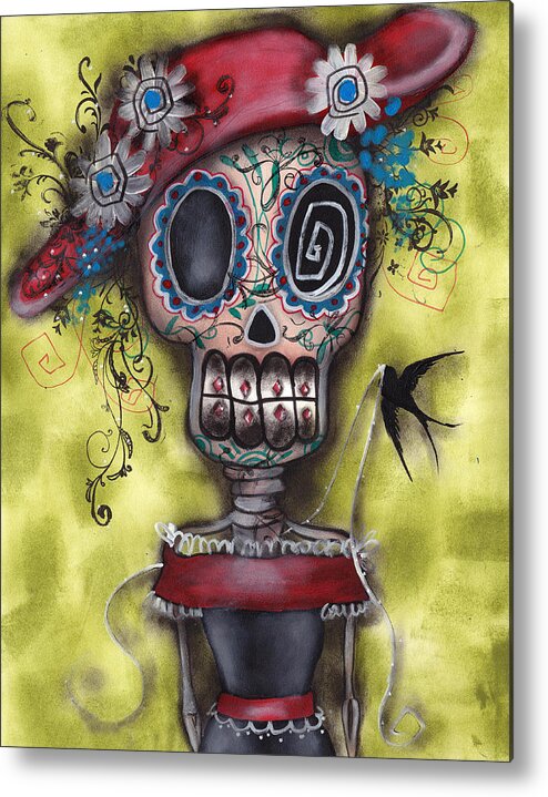 Day Of The Dead Paintings Metal Print featuring the painting Looking for Love by Abril Andrade