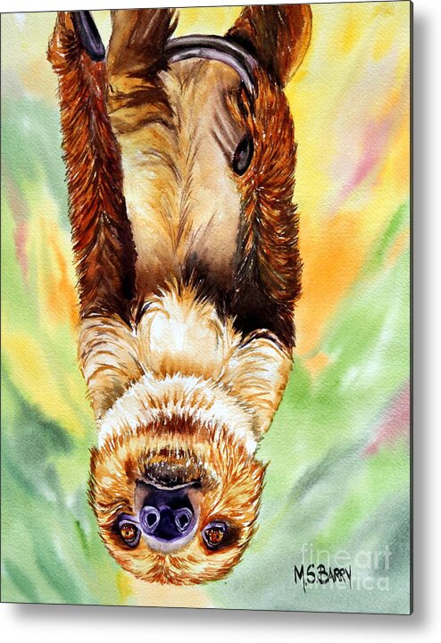 Sloth Metal Print featuring the painting Luke by Maria Barry