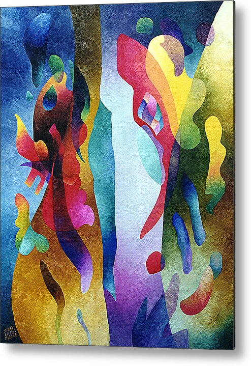 Abstract Metal Print featuring the painting Lyrical Grouping by Sally Trace