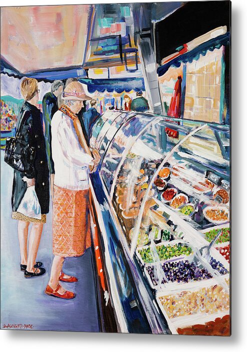 Acrylic Metal Print featuring the painting Madame Masson Goes To Market by Seeables Visual Arts