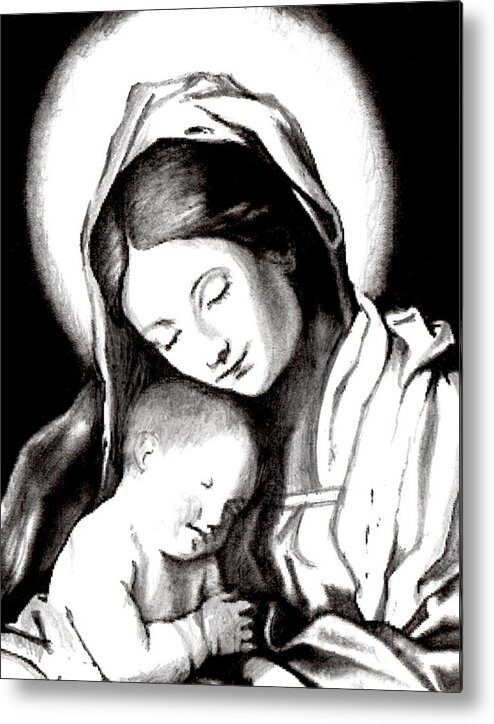 Madonna And Child Metal Print featuring the painting Madonna and Child by Joe Dagher