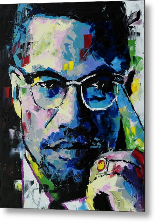 Malcolm X Metal Print featuring the painting Malcolm X by Richard Day