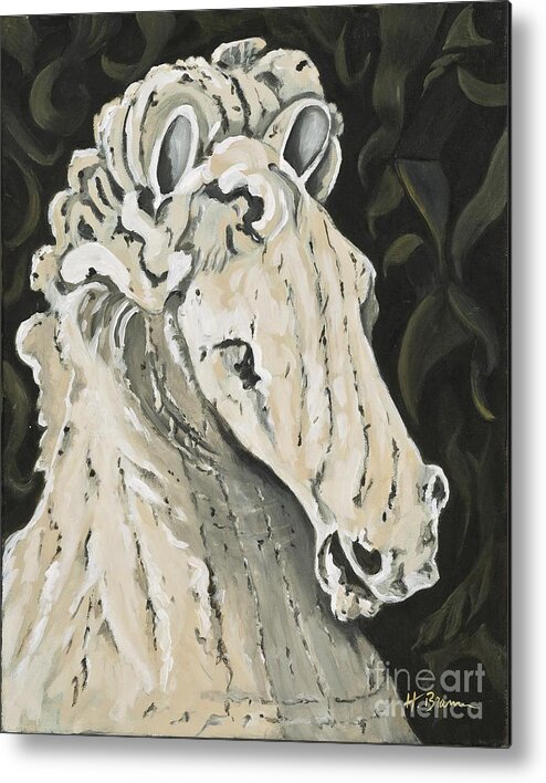 Horse Metal Print featuring the painting Marble Horse by Holly Bartlett Brannan