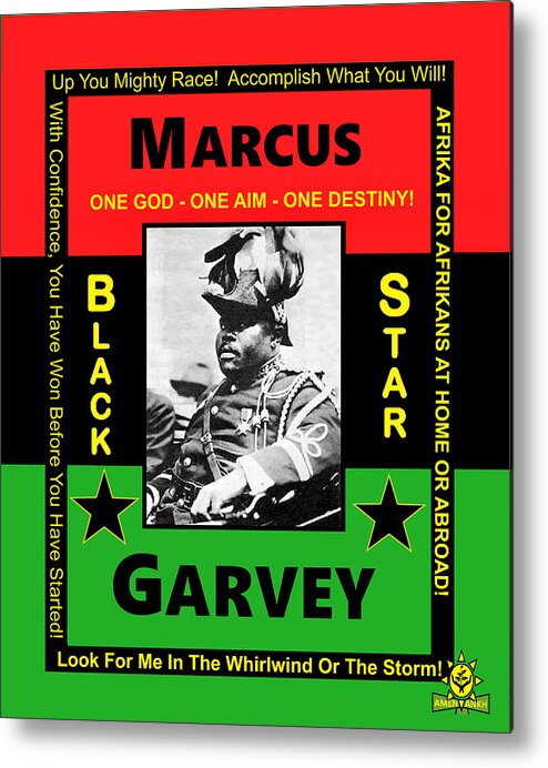 Marcus Garvey Metal Print featuring the digital art Marcus Garvey by Adenike AmenRa