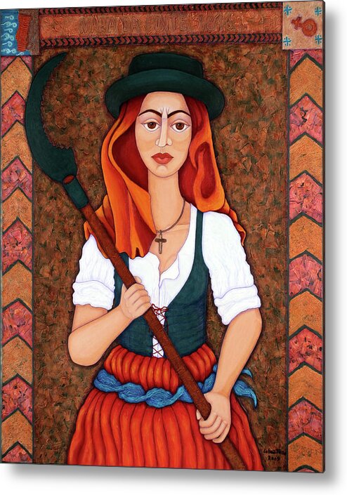 Maria Da Fonte Metal Print featuring the painting Maria da Fonte - the revolt of women by Madalena Lobao-Tello