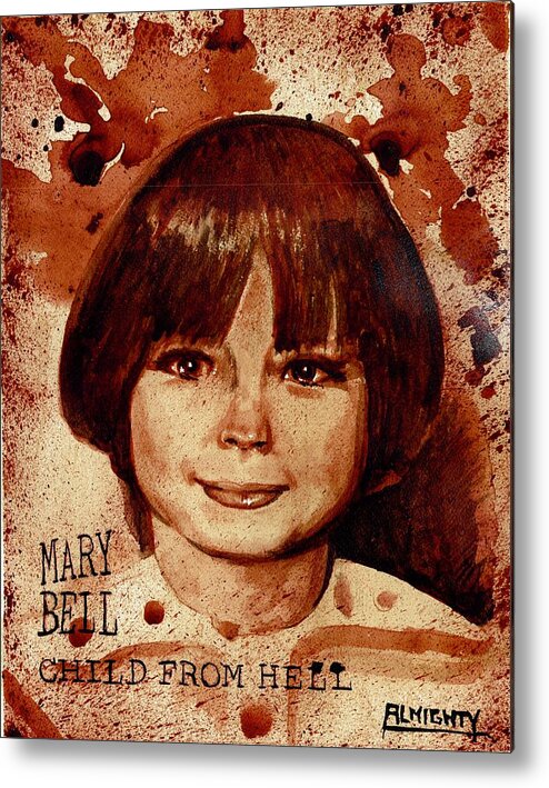 Mary Bell Metal Print featuring the painting MARY BELL dry blood by Ryan Almighty