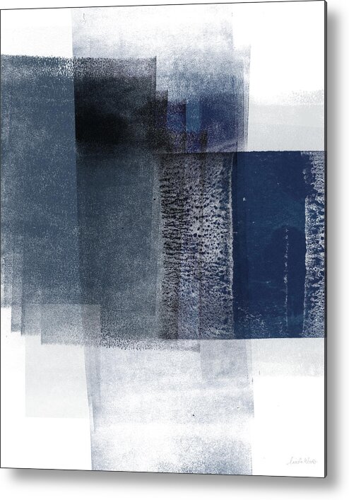 Blue Metal Print featuring the mixed media Mestro 2- Abstract Art by Linda Woods by Linda Woods